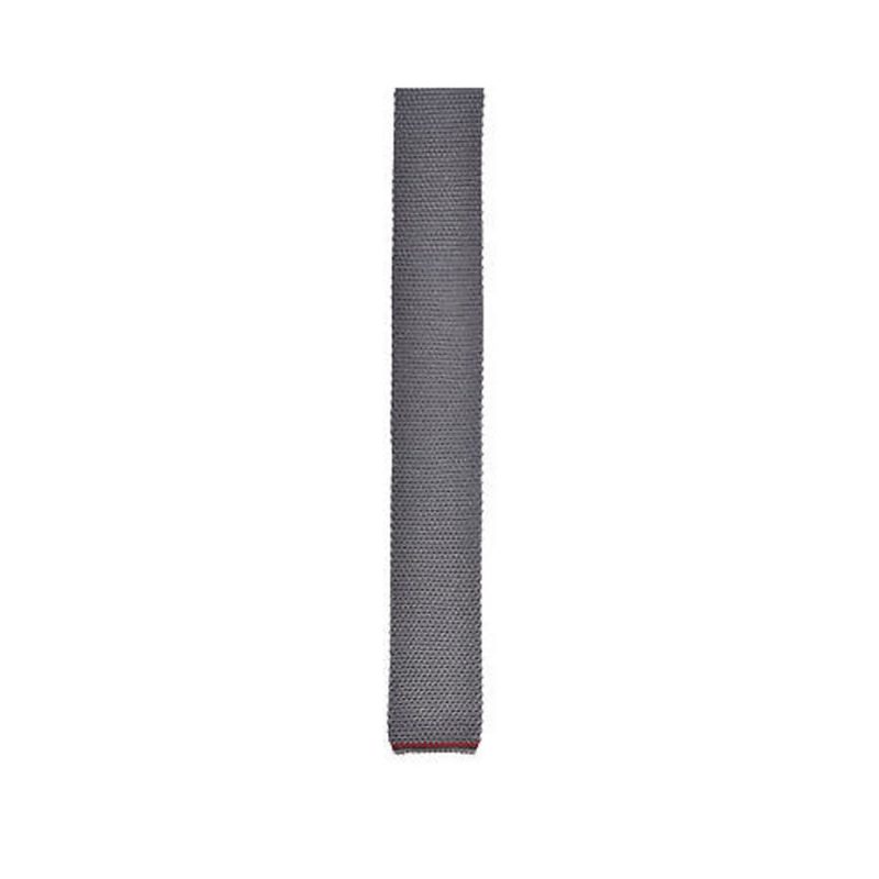 Brunello Cucinelli Dark Gray Silk Knit Tie_Grey