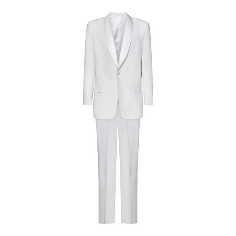 Shawl Lapel Jacket White_White