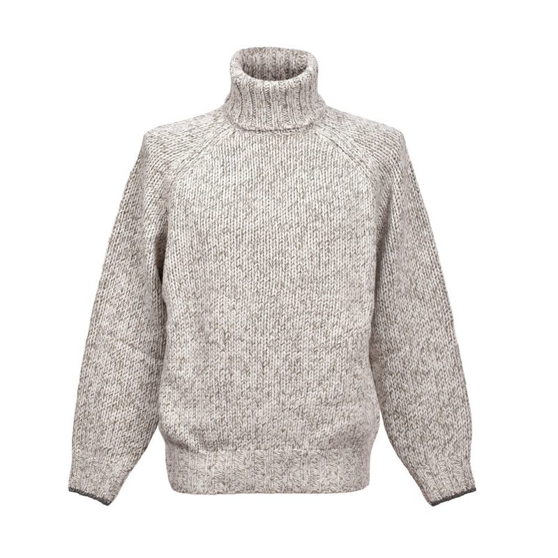 Brunello Cucinelli Gray Cashmere Knit Turtleneck Sweater_Grey