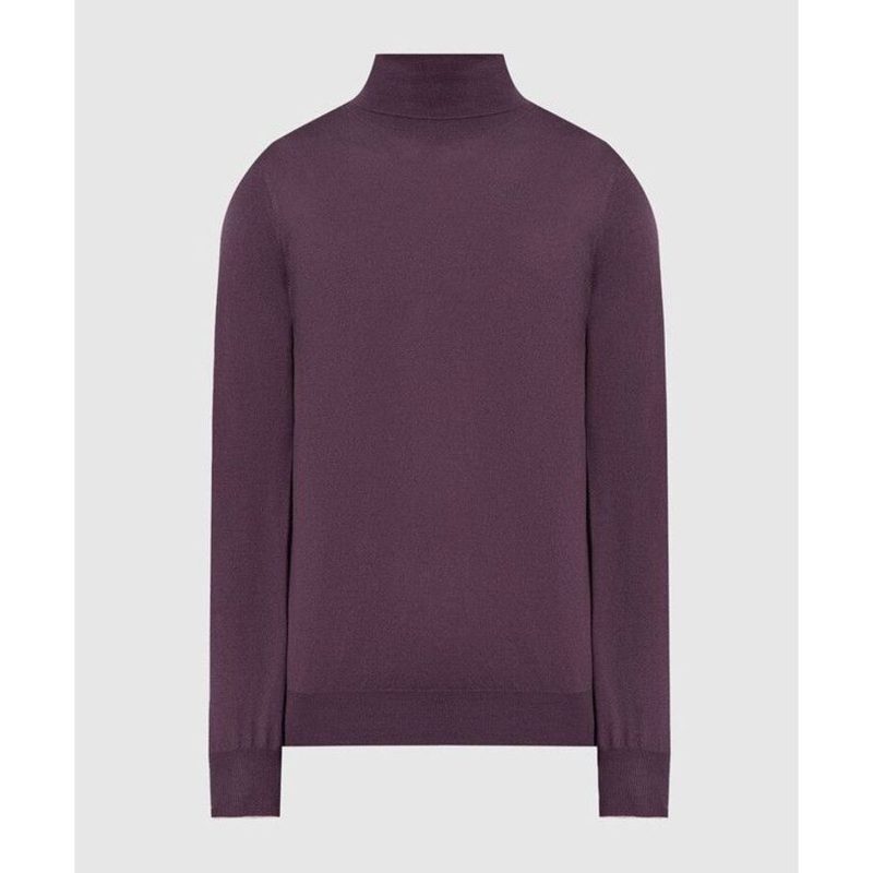 Brunello Cucinelli Plum Turtleneck Knit Sweater_Purple