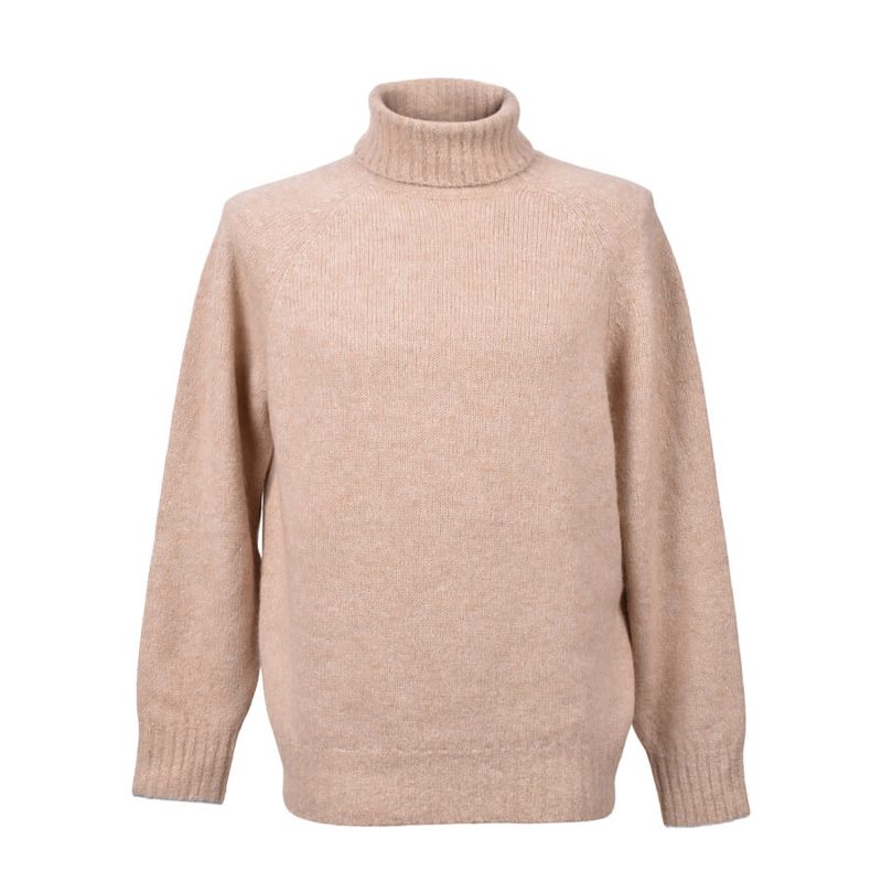 Brunello Cucinelli Light Camel Wool Turtleneck Sweater_Beige