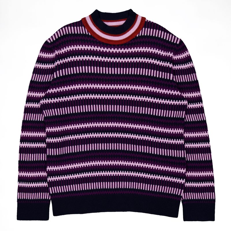 Jacquard Knit Turtleneck Sweater_Blue Nights