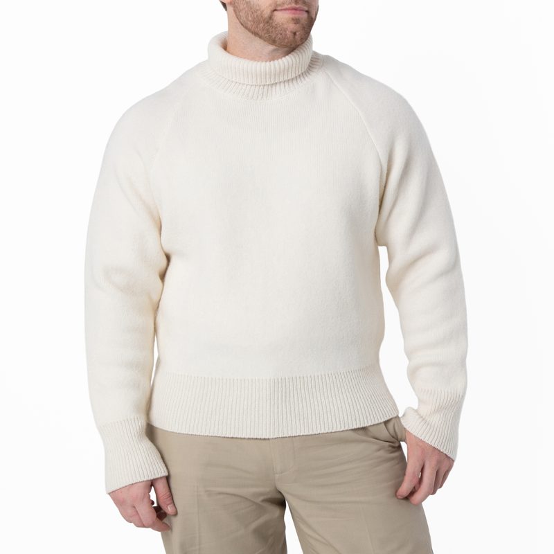 High Neck Wool Sweater_White