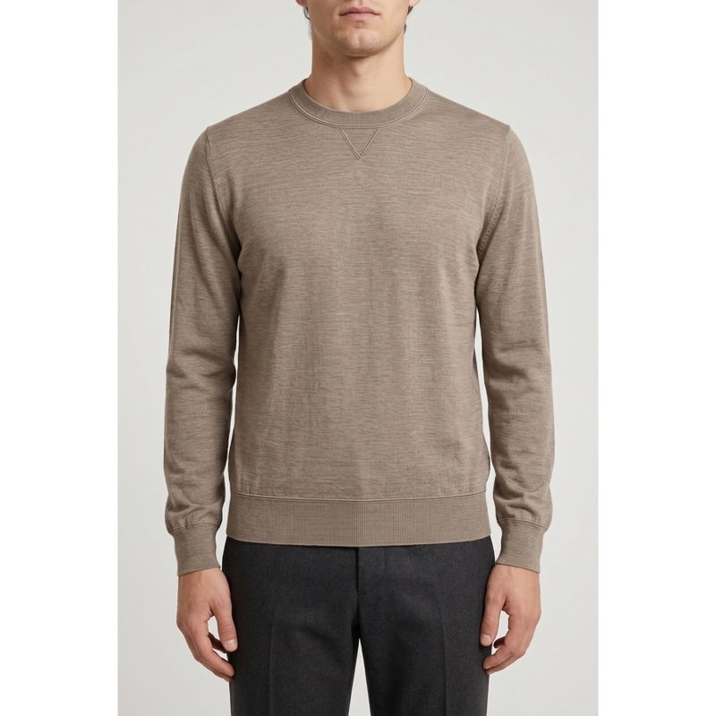 Brunello Cucinelli Beige Cashmere Silk Sweater_Beige