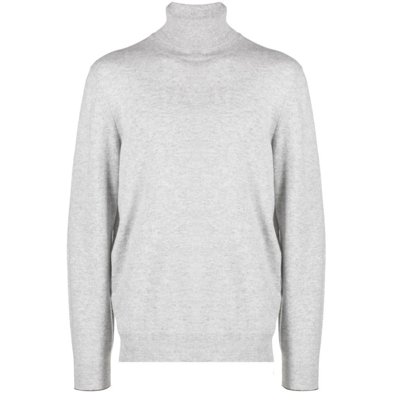 Brunello Cucinelli Light Grey Wool Turtleneck Sweater_Grey