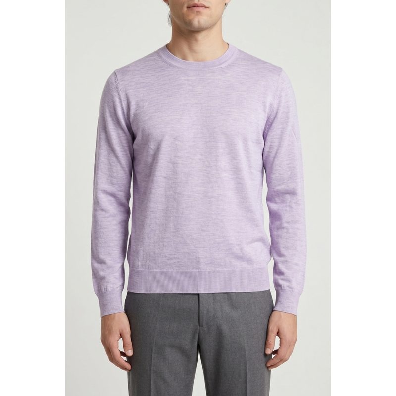 Brunello Cucinelli Lavender Cashmere Crewneck Sweater_Purple
