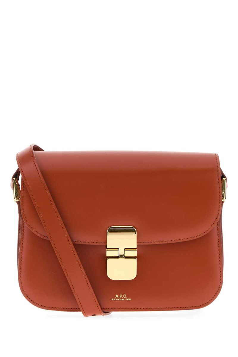 Brick Leather Small Grace Crossbody Bag_Rhum
