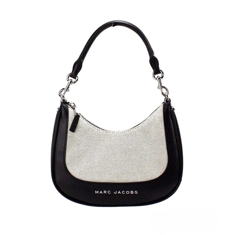 Canvas and Leather Shoulder Bag ? Black