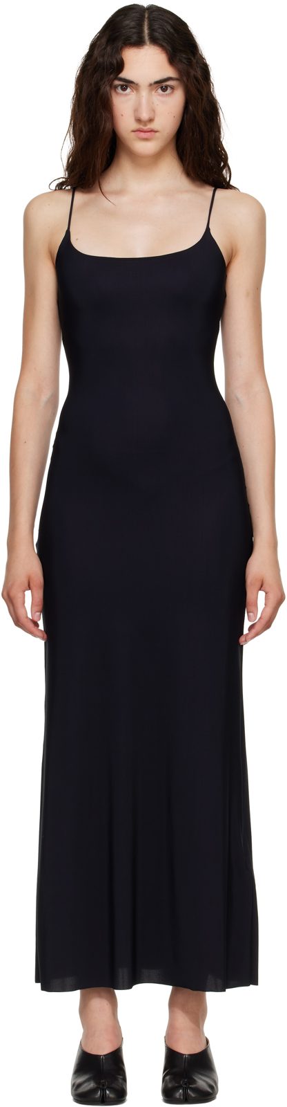 Black Slip Maxi Dress 262188F055000
