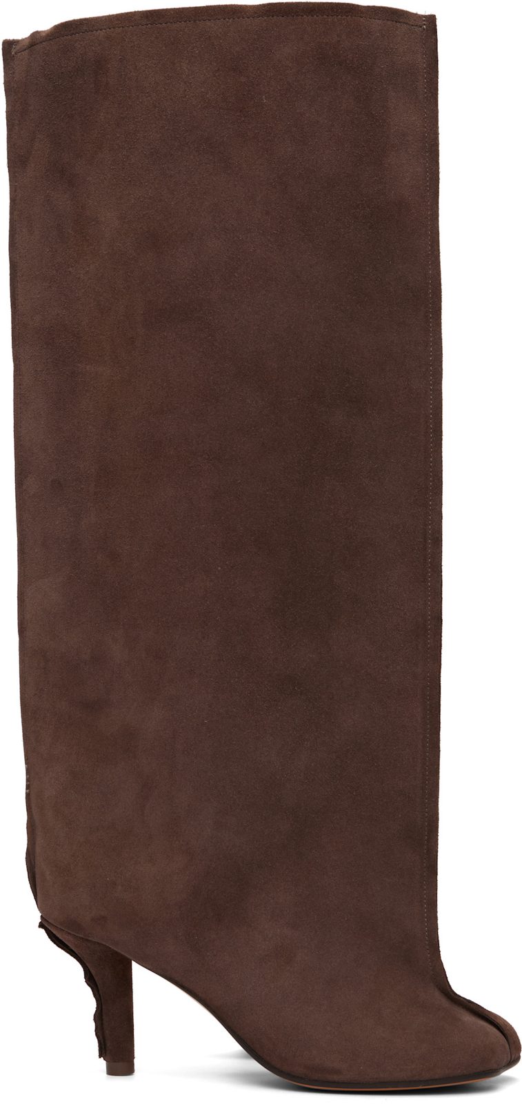 Brown Suede Anatomic Tube Tall Boots 262188F115000