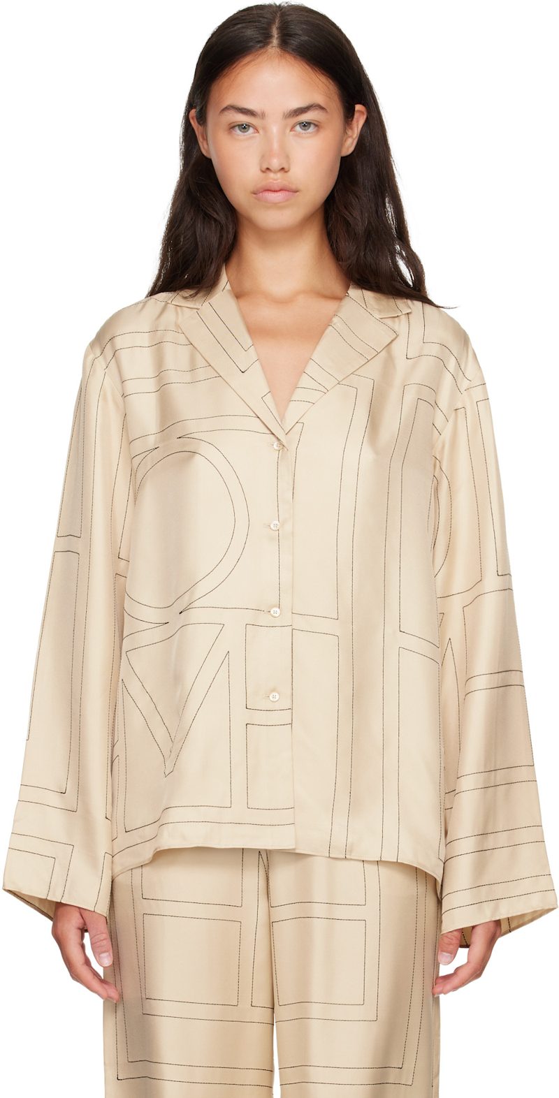 TOTEME [오프화이트] Monogram Silk PJ Shirt 262771F109012
