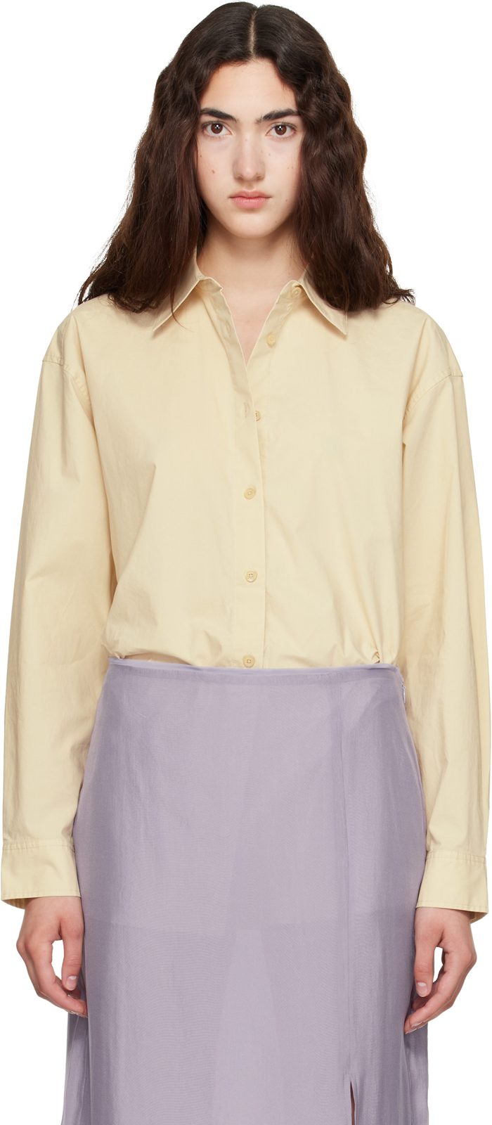 TOTEME Yellow Classic Tumbled Shirt 262771F109003