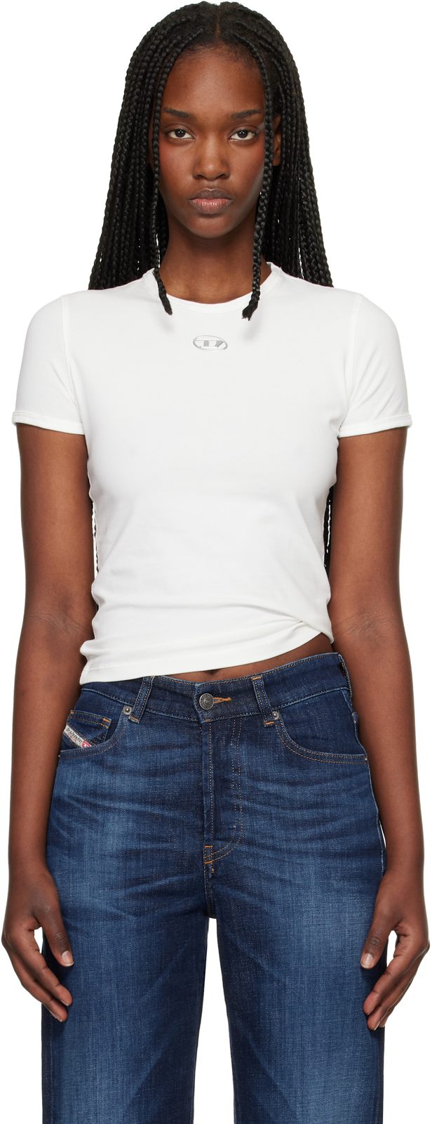 White T-Uncutieslong-Od T-shirt 261001F110016
