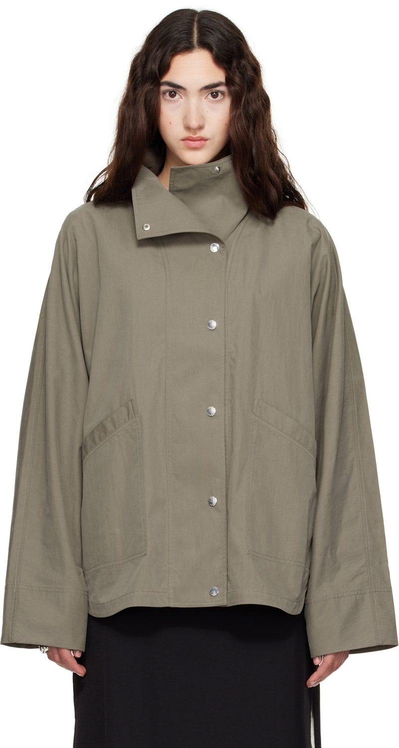 TOTEME Taupe Summer Parachute Jacket 262771F063005