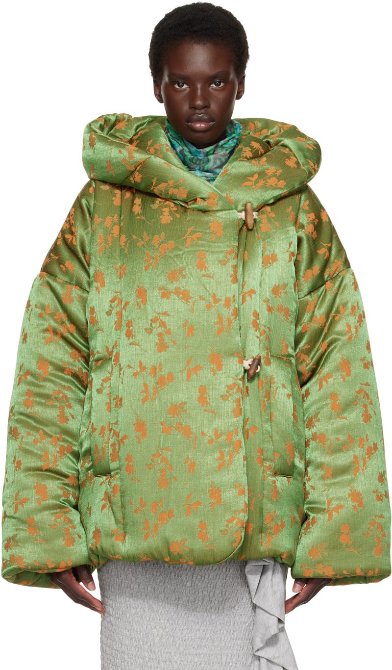 Green & Orange Floral Jacket 262358F063007