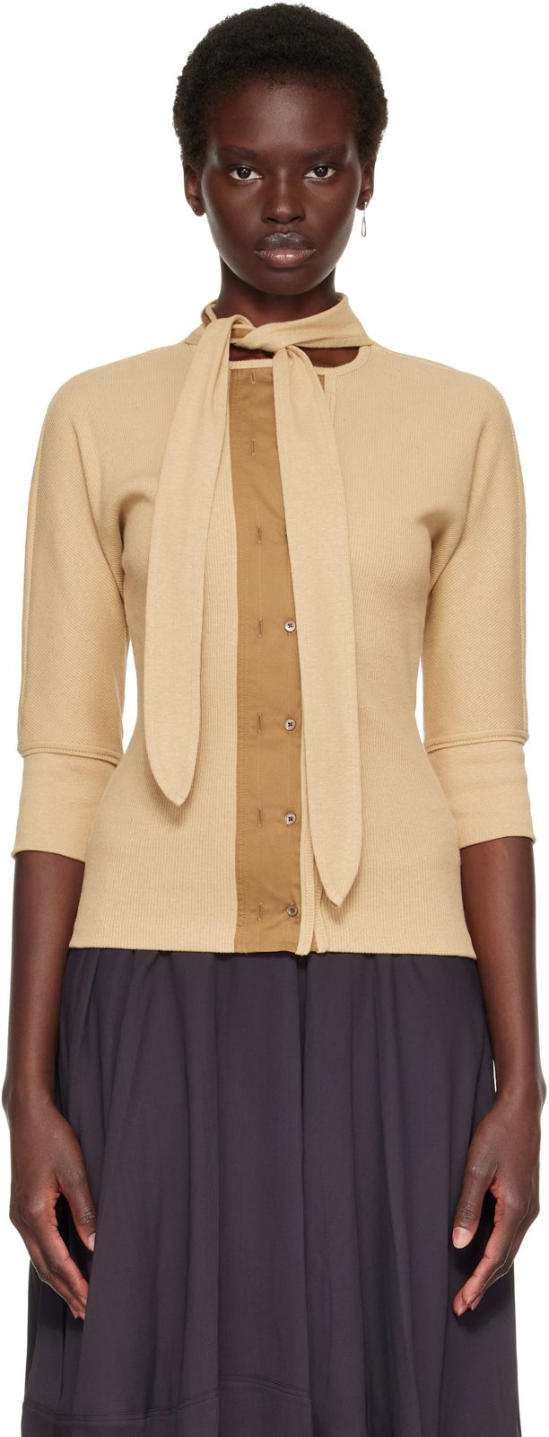 Beige Ascot T-shirt 262646F110002