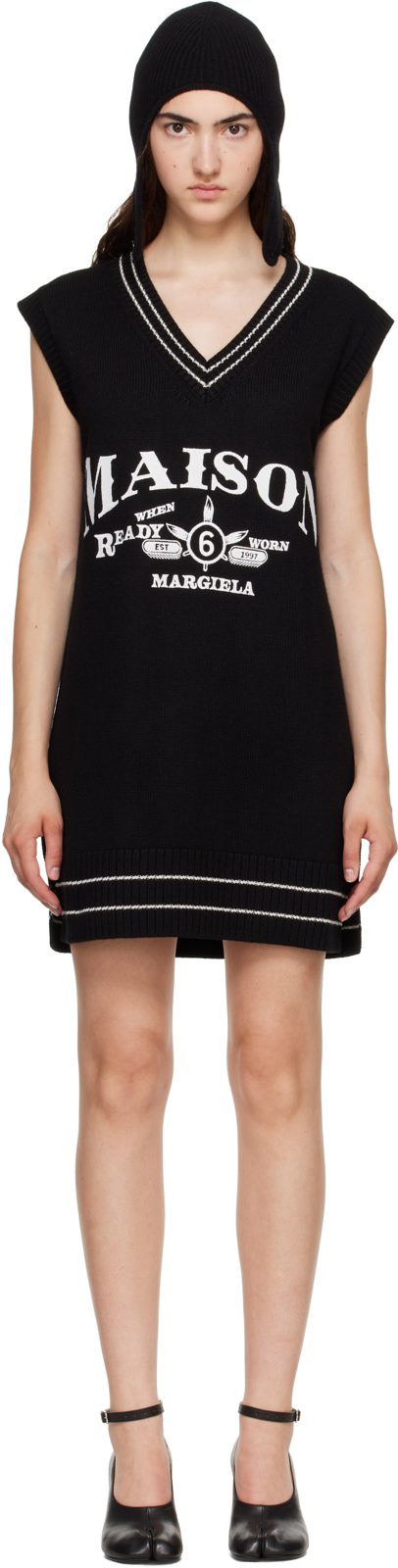 Black Knitted Minidress 262188F052006