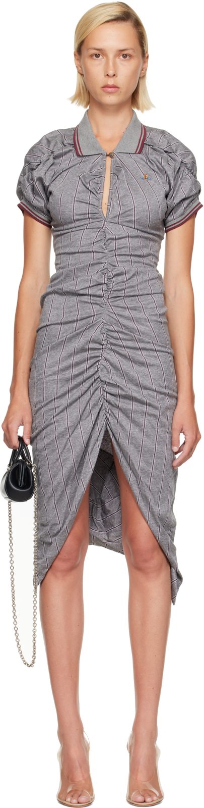 Gray Pulling Midi Dress 262314F054004