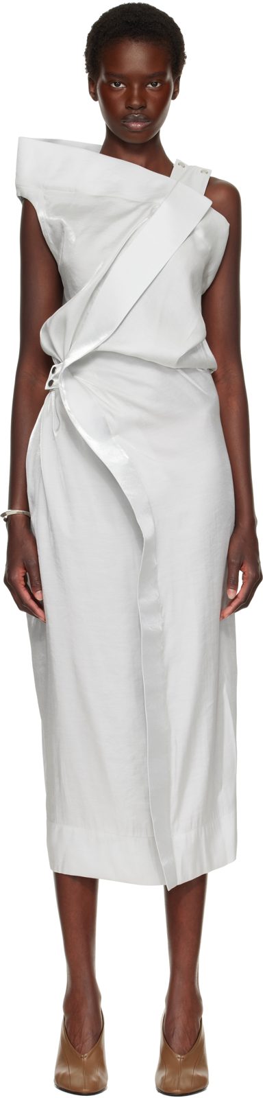 SSENSE Exclusive Gray Mercury Midi Dress 262809F055014