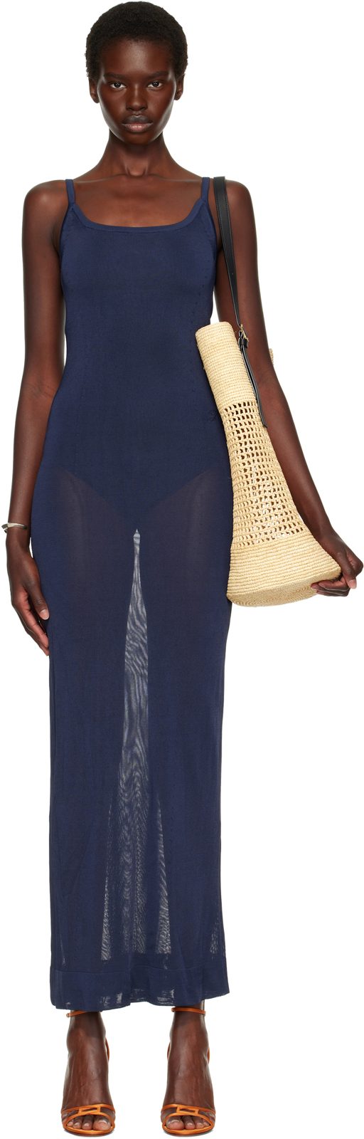 Navy The Nodo Maxi Dress 262553F054001