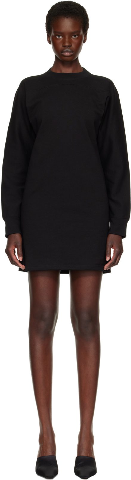 Black Crewneck Minidress 262249F052000