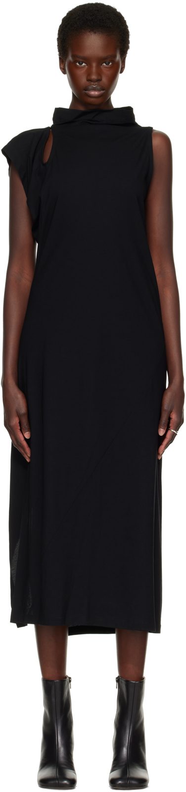 Black Tubular-T Midi Dress 262809F055002
