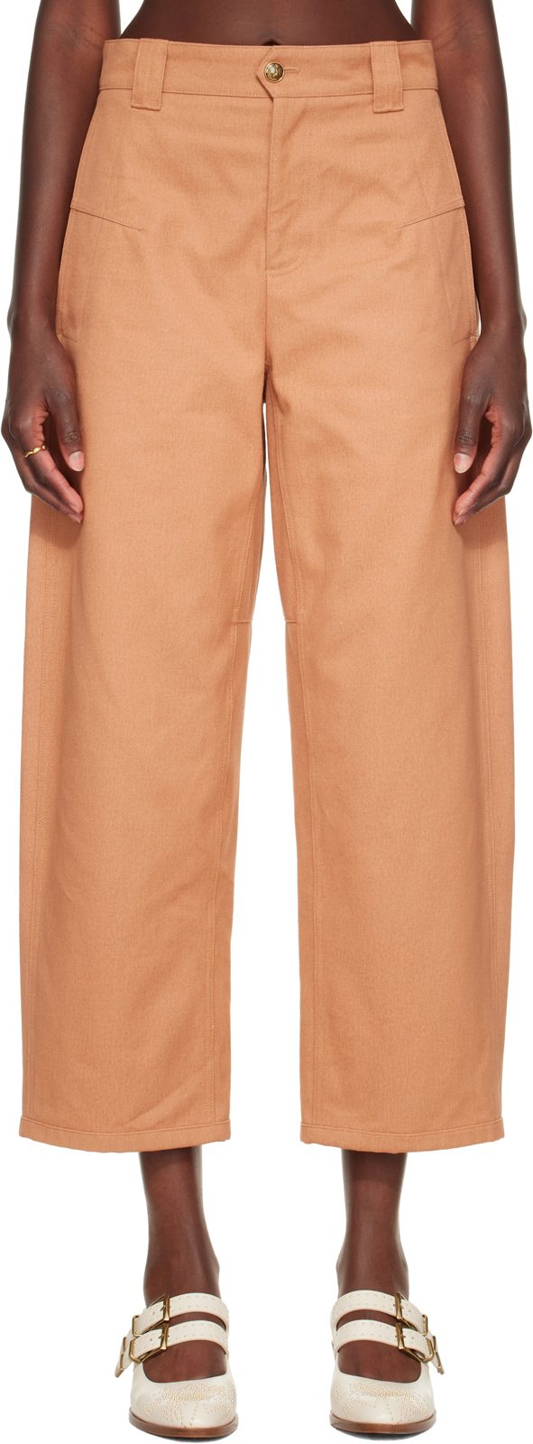 Chloe Beige Barrel Jeans 262338F069000