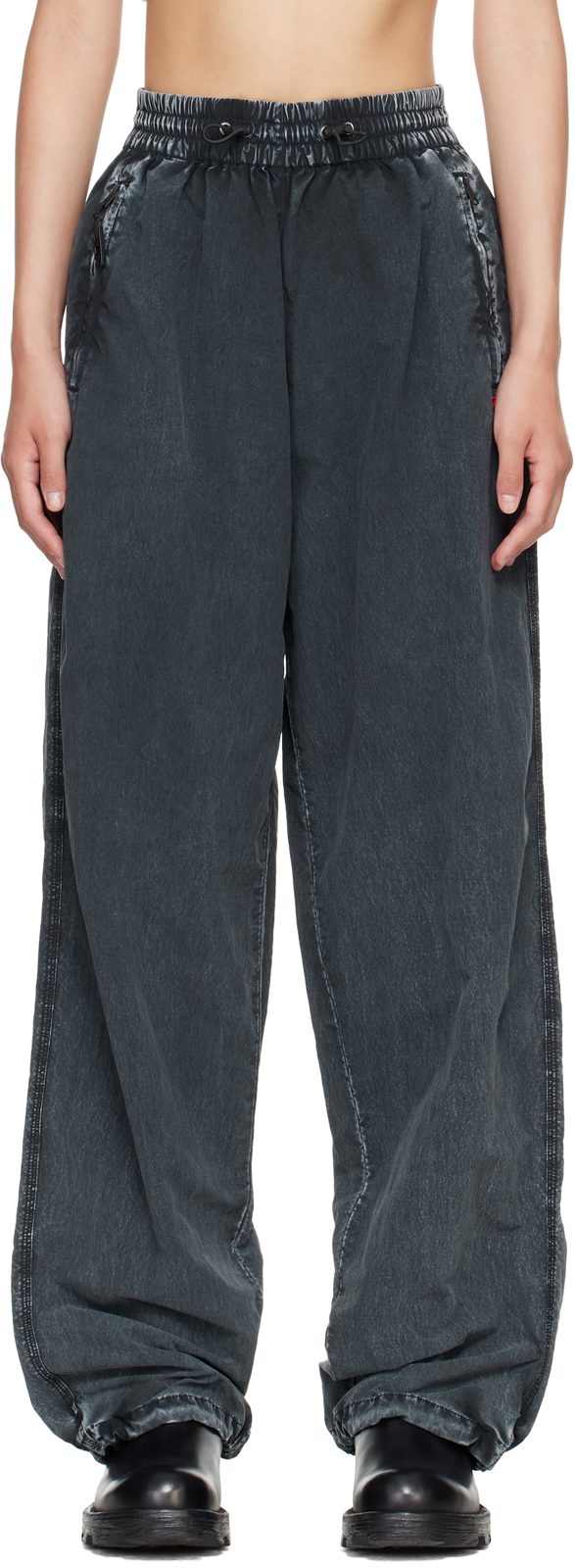 Navy Acid-Wash Track Pants 262001F087003