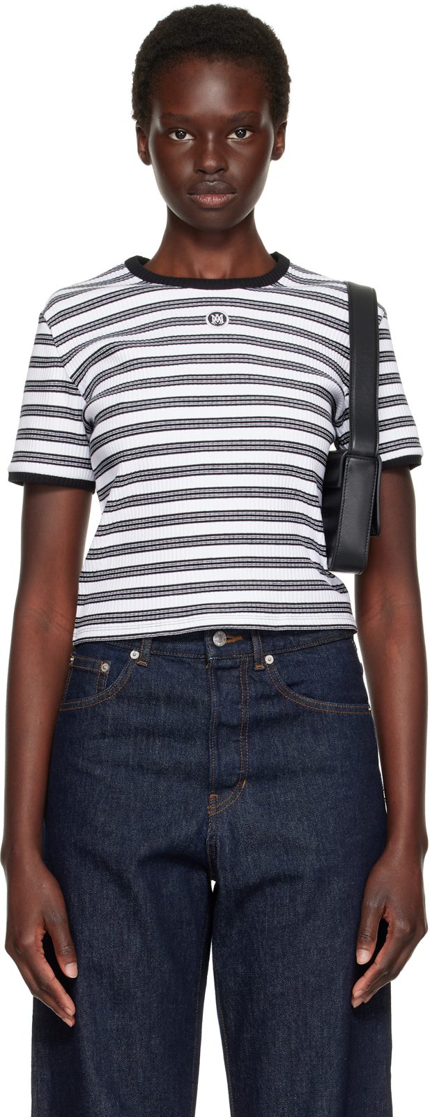 Black & White MA Striped T-shirt 262886F110004