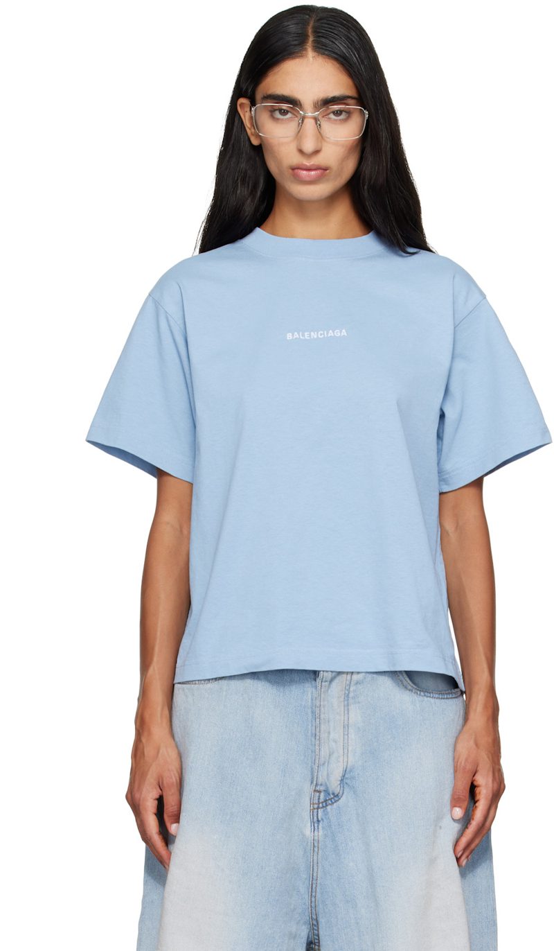 Blue [발렌시아가] Back Medium Fit T-shirt 261342F110003