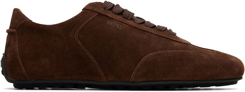 Brown Suede EM[보스]ED Logo Sneakers 262085M237040