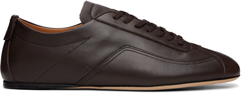 Brown Nappa-Leather DE[보스]ED Logo Sneakers 262085M237041