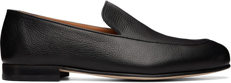 Black Leather Loafers 262085M231006