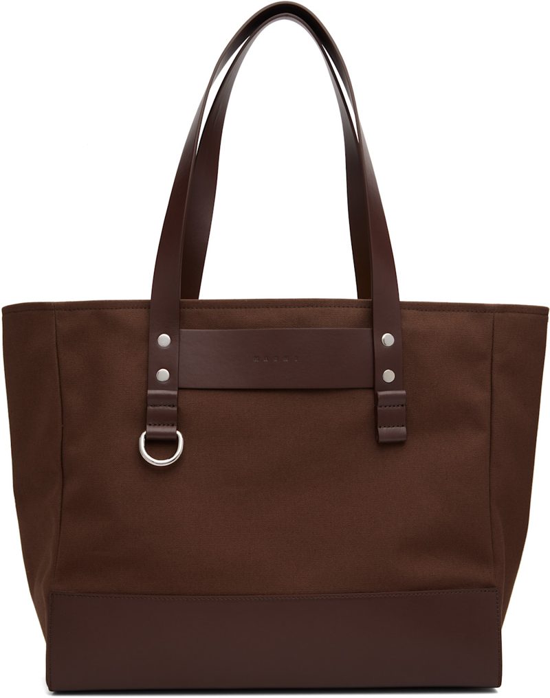 Marni Brown Canvas Tote 262379M172000