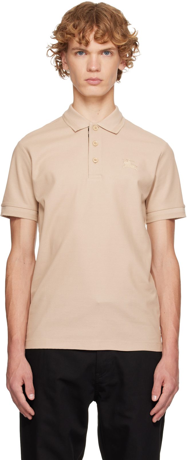 Beige Cotton Polo 262376M212005