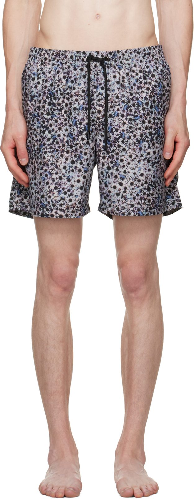 Gray Printed Swim Shorts 262358M208001