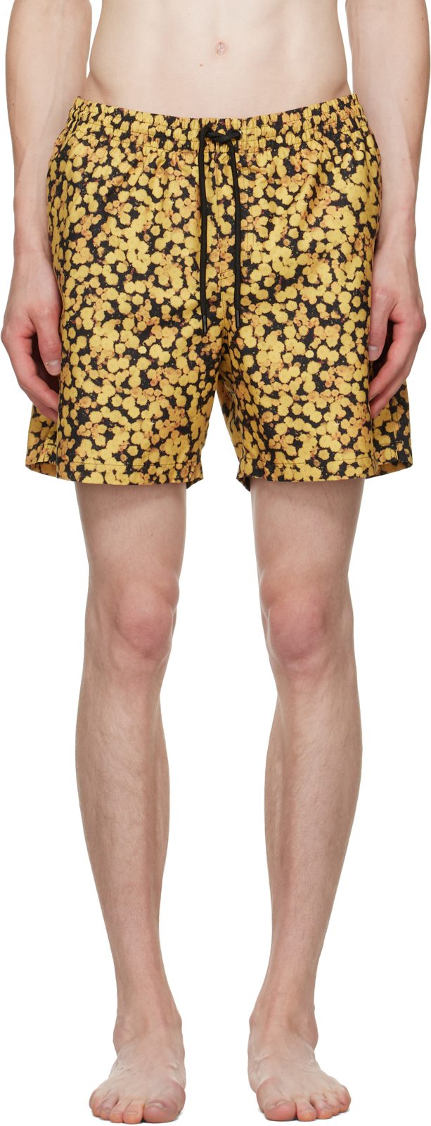 Yellow Printed Swim Shorts 262358M208000