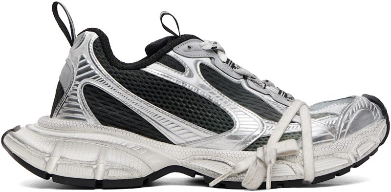 Silver & Black 3XL Gradient Sneakers 262342M237018