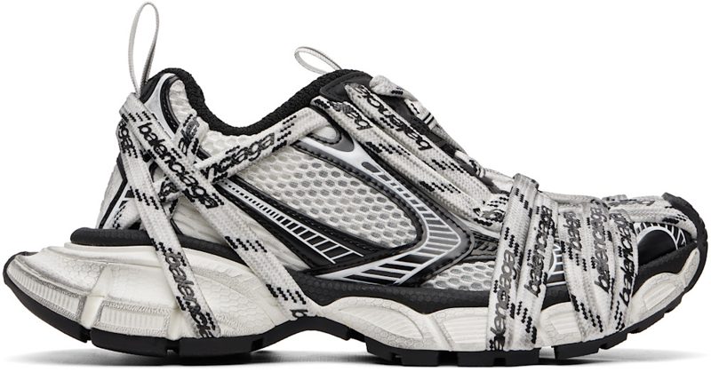 White & Black 3XL Extreme Laces Sneakers 262342M237009