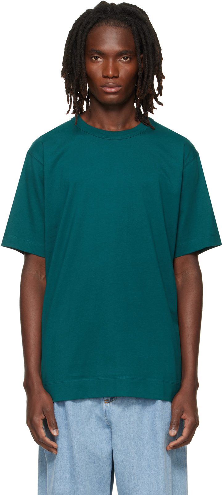 Green Regular Fit Cotton T-shirt 262358M213029