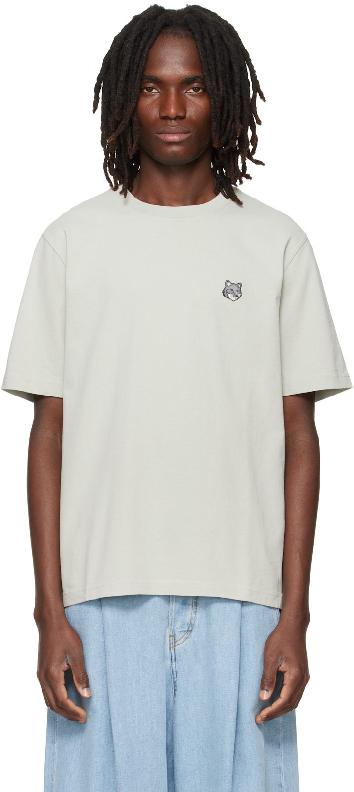 Maison Kitsune Green Fox Head Comfort T-shirt 262389M213027