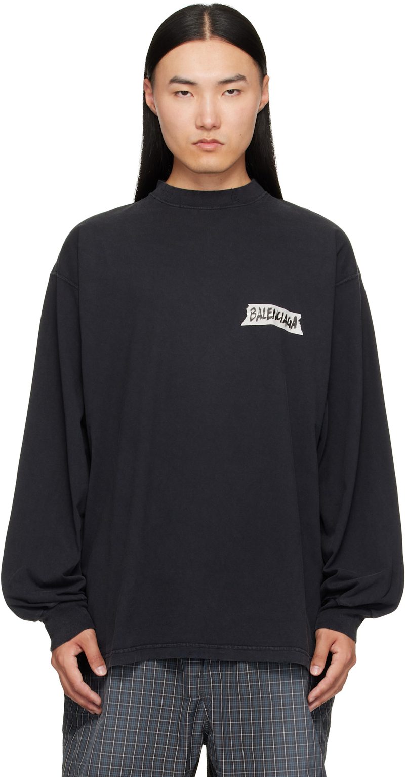 Black L/S Large T-Shirt 261342M213000