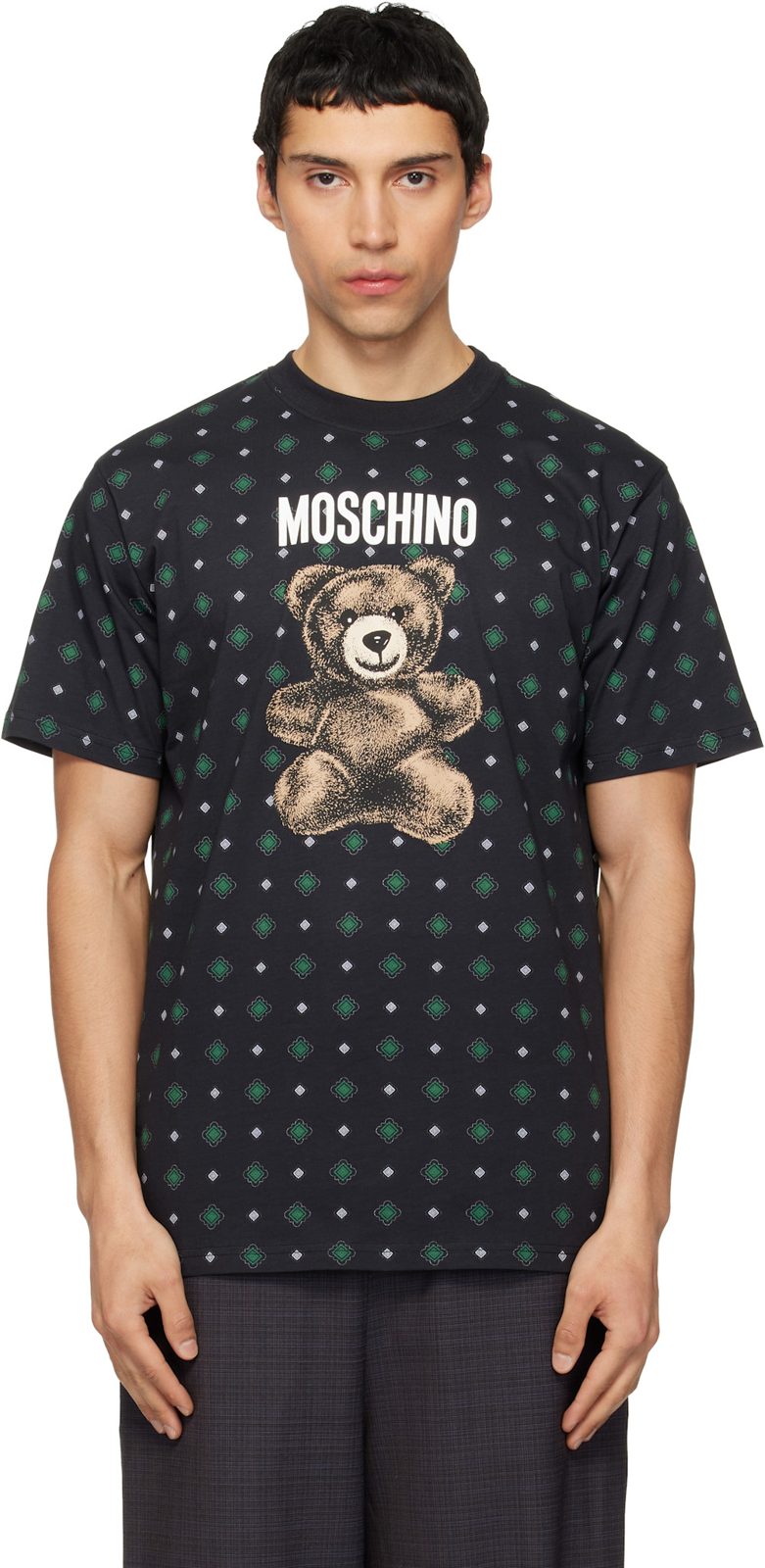 Moschino Black Teddy T-shirt 261720M213029