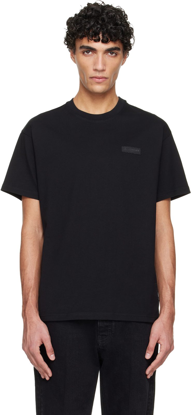 Black [GIVENCHY] Paris Gros Grain T-shirt 261278M213009