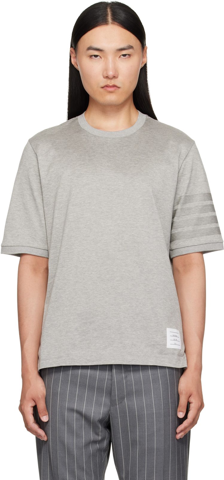Gray Jersey Ottoman 4-Bar T-Shirt 262381M213003