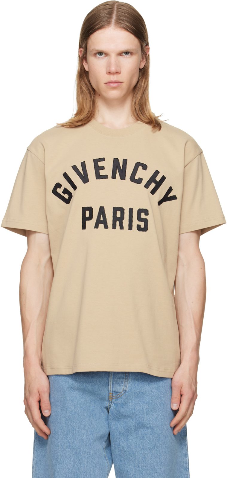 Beige [GIVENCHY] Paris Cotton T-shirt 262278M213002