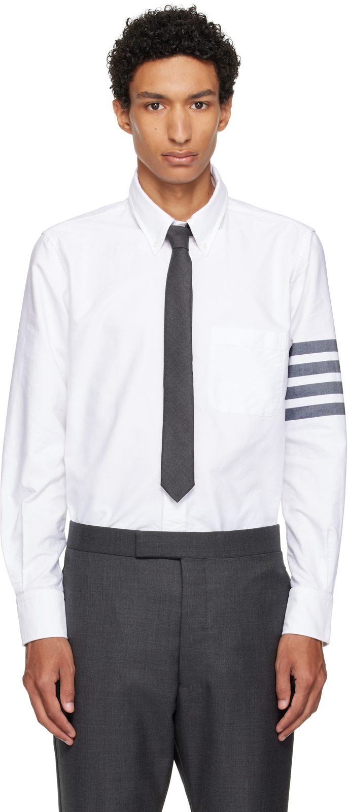 White Oxford 4-Bar Shirt 262381M192003