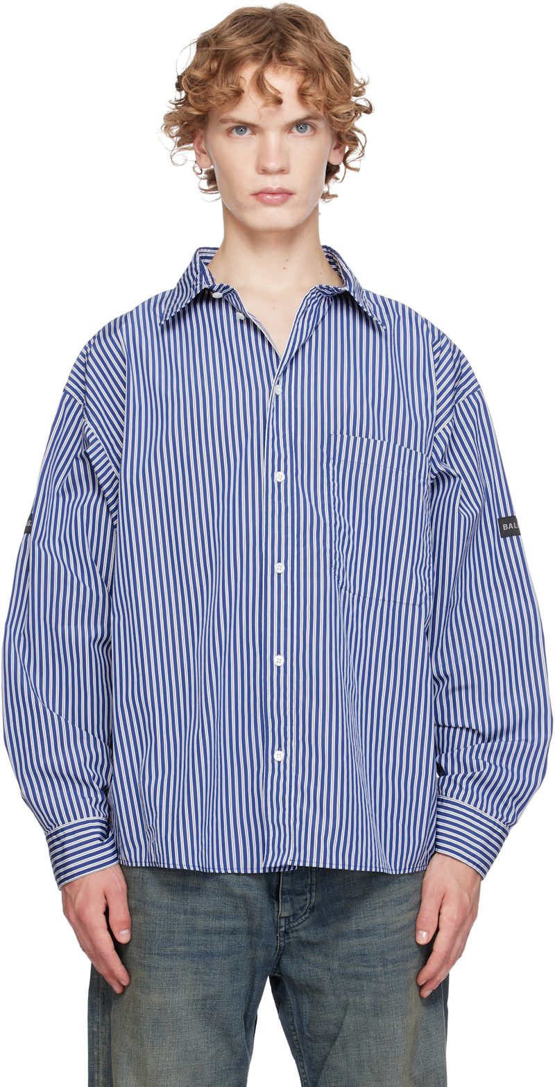 Blue Oversized Shirt 261342M192008
