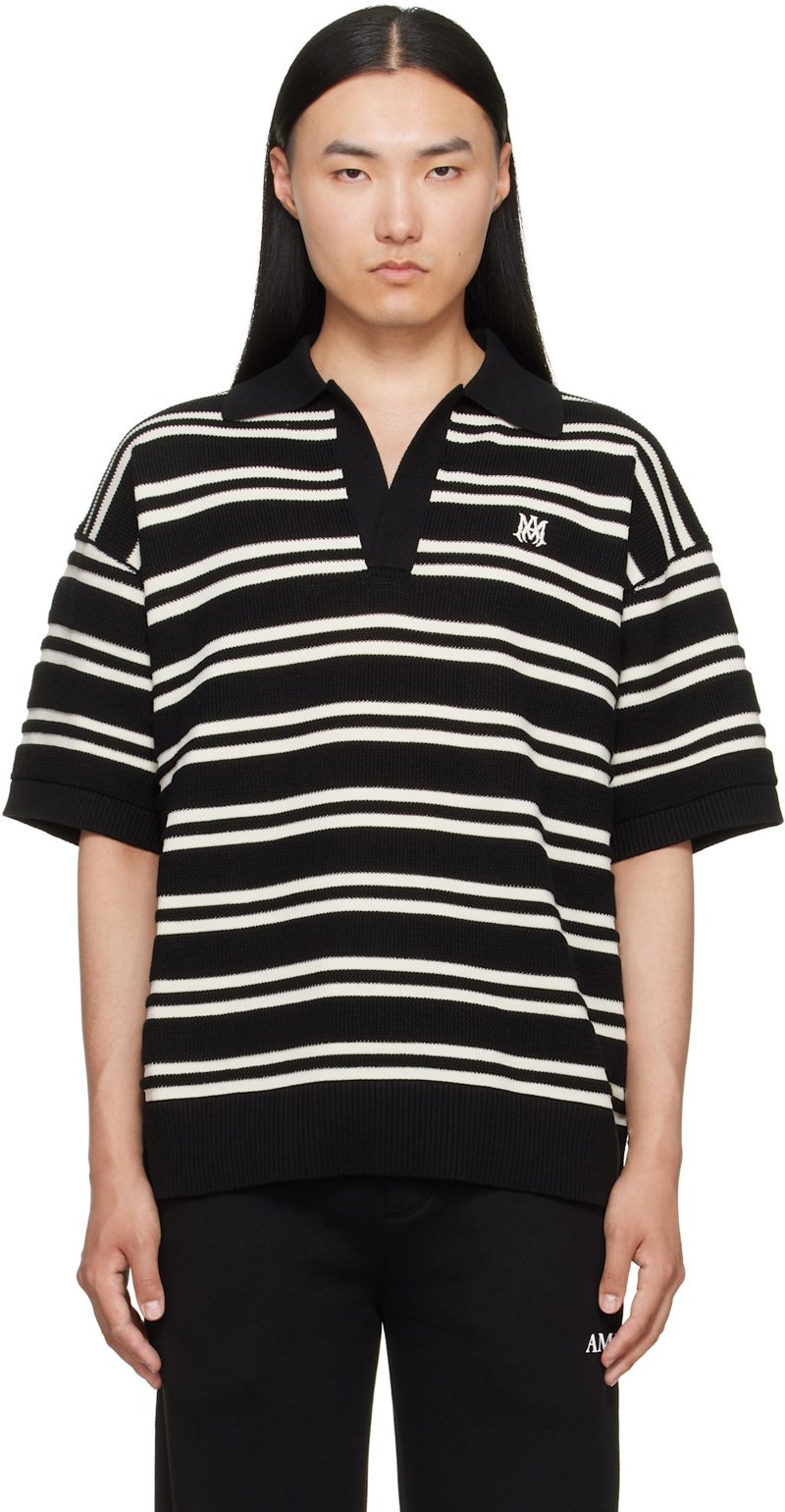 Black & White MA Stripe S/S Polo 262886M212005