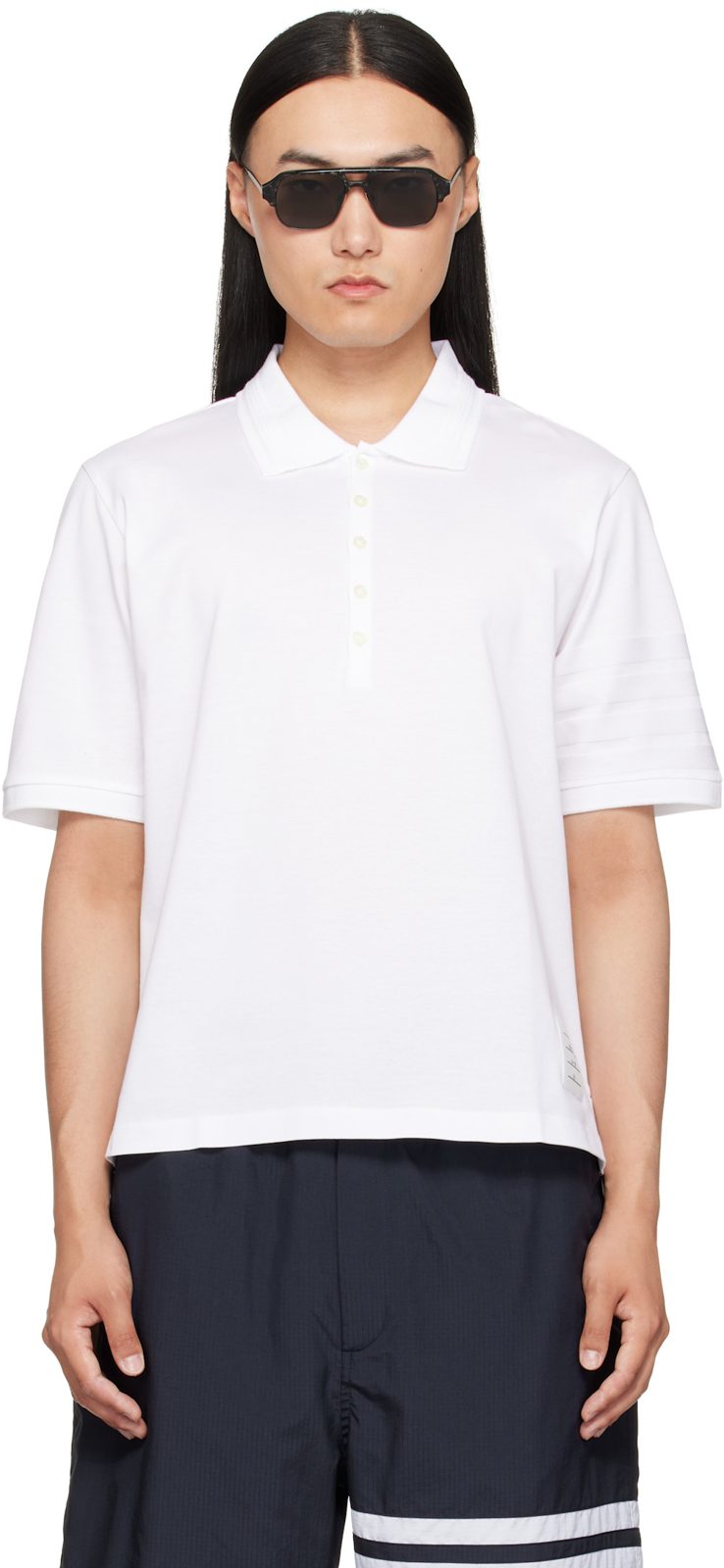 White Jersey Ottoman 4-Bar Polo 262381M212006